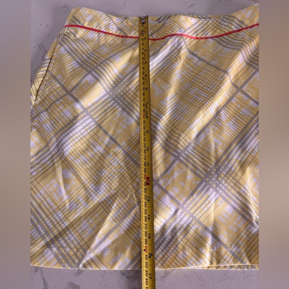 Greg Norman Collection Gold Mini A-Line Skirt Cocktail - Picture 8 of 9